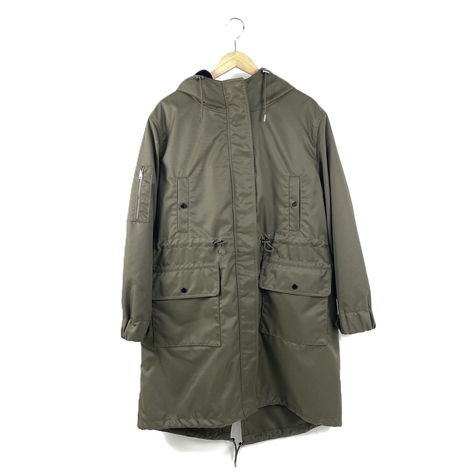 【美品✨】　theory セオリー ナイロン フード モッズコート 現行タグ THEORY セオリー 01-8309618-685-906 ダウンライナー付きロングコート