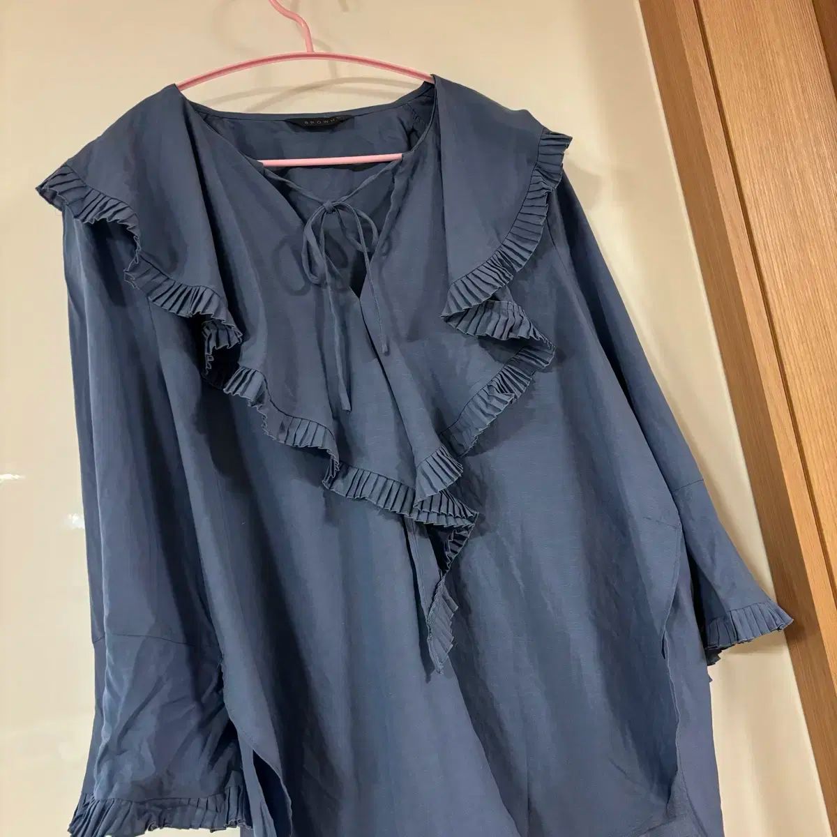 ブラウン BROWNS フリル ブラウス シャツ マラン スタイル オーバーサイズ