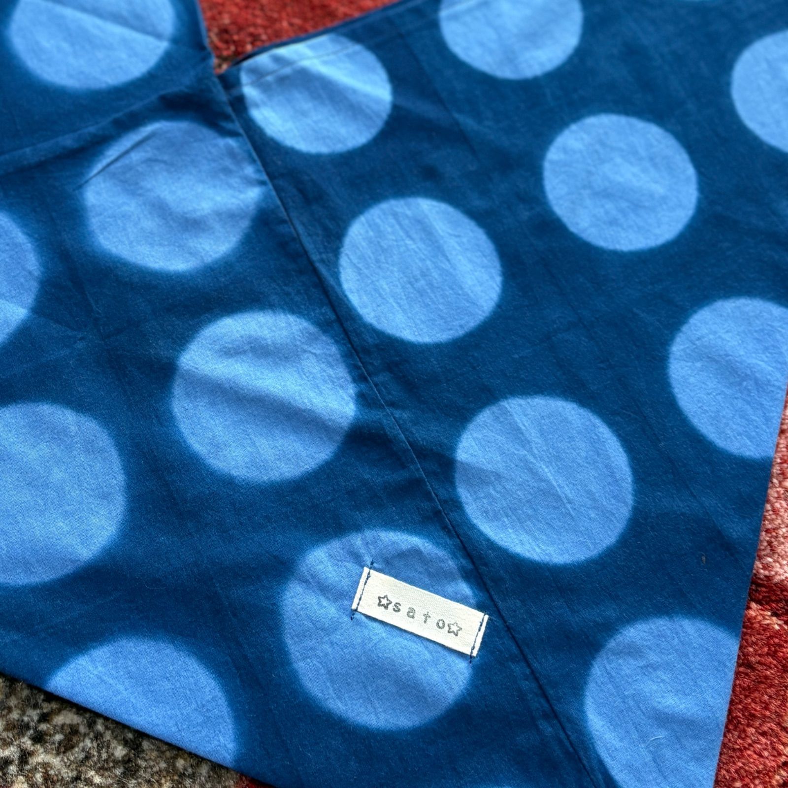 s59【sato】藍染 ＆ エコ染料染め 【知多木綿】大きなあづま袋 エコ