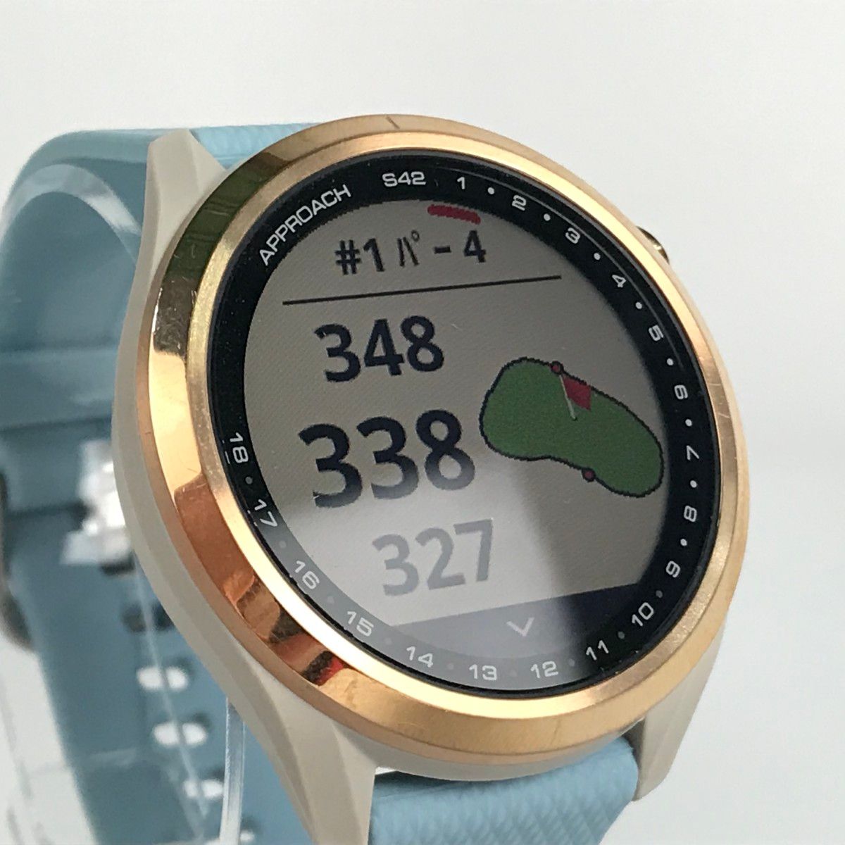 【中古】GARMIN APPROACH S42 ゴルフGPSナビ / 腕時計 □□GARMIN APPROACH S42 ゴルフナビGPS ゴルフ用GPSウォッチ ブルー