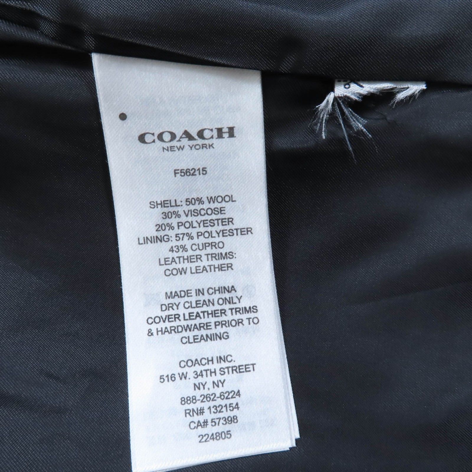 極美品☆COACH コーチ ウール チェック柄 メタルロゴボタン ロゴレザー