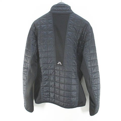 ジェイリンドバーグ J.LINDEBERG パデットジャケット キルティング S 黒系 ブラック ロゴ 刺繍 ジップアップ 裏地