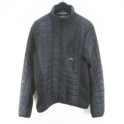 ジェイリンドバーグ J.LINDEBERG パデットジャケット キルティング S 黒系 ブラック ロゴ 刺繍 ジップアップ 裏地