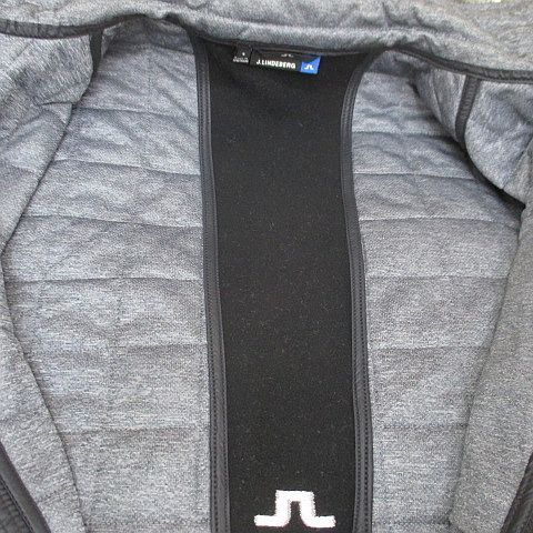  ジェイリンドバーグ J.LINDEBERG パデットジャケット キルティング S 黒系 ブラック ロゴ 刺繍 ジップアップ 裏地 その他 ジャケット アウター