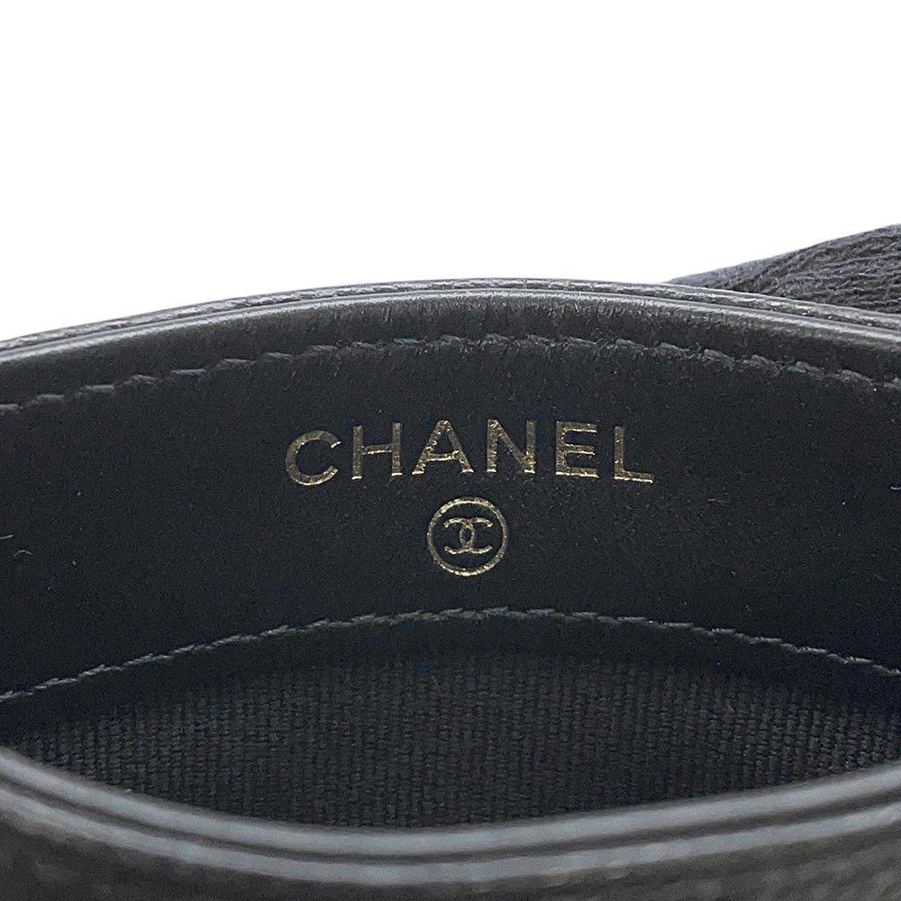  シャネル カードケース ココマーク ハーフ ラインストーン キャビアスキン AP 4179 CHANEL カード 黒 名刺入れ 小物