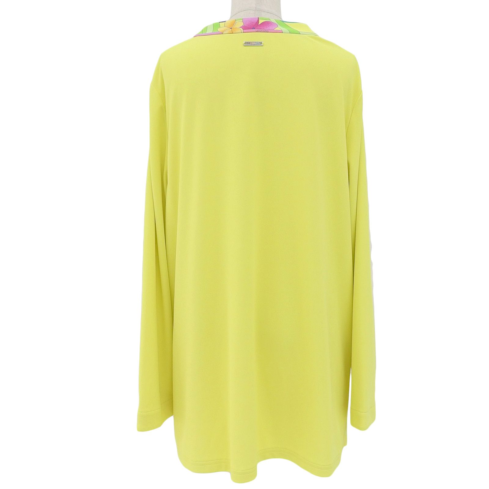 美品 レオナールスポーツ カーディガン 42 大きいサイズ 極美品△LEONARD SPORT レオナールスポーツ 598097 花柄 カンカン素材