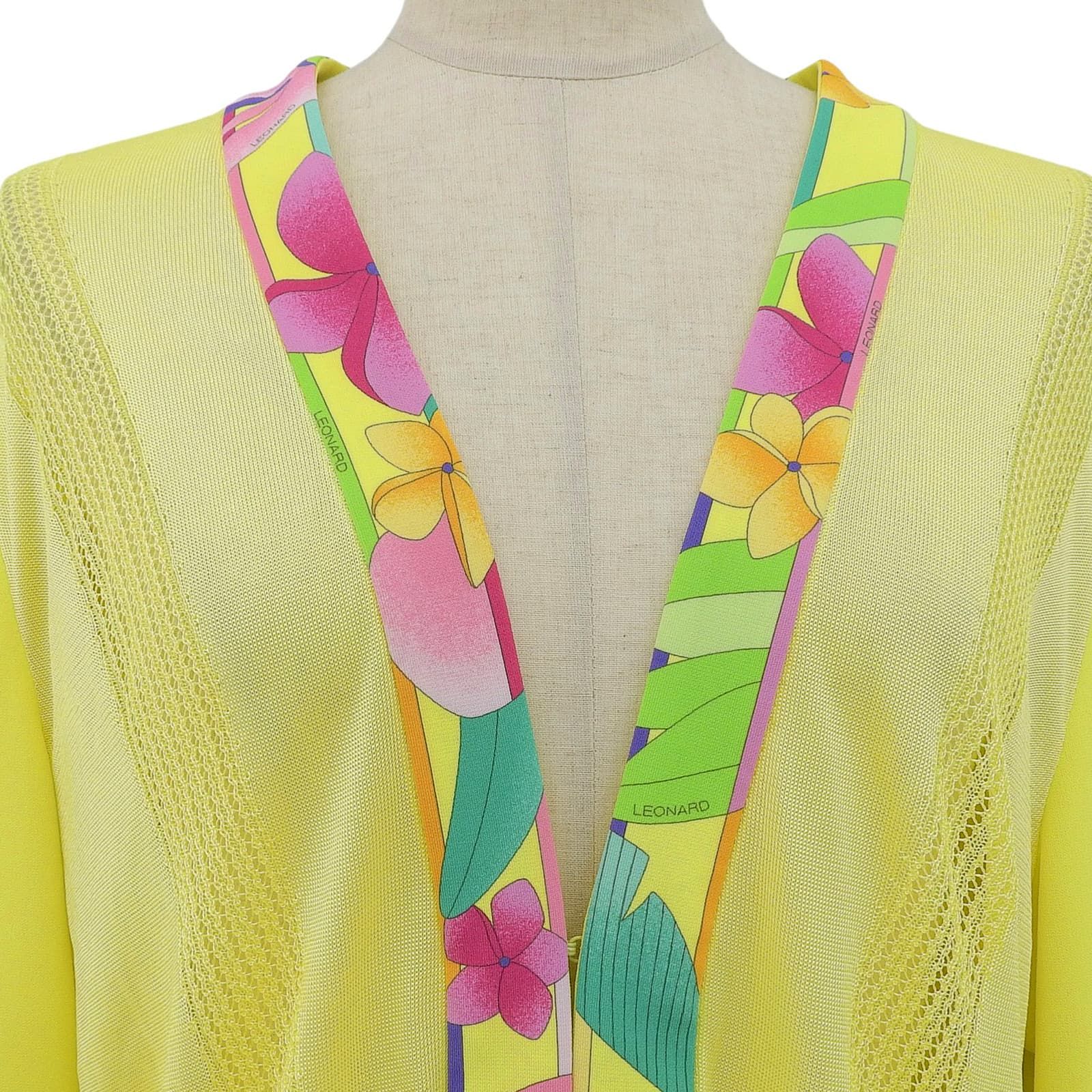 極美品△LEONARD SPORT レオナールスポーツ 598097 花柄 カンカン素材