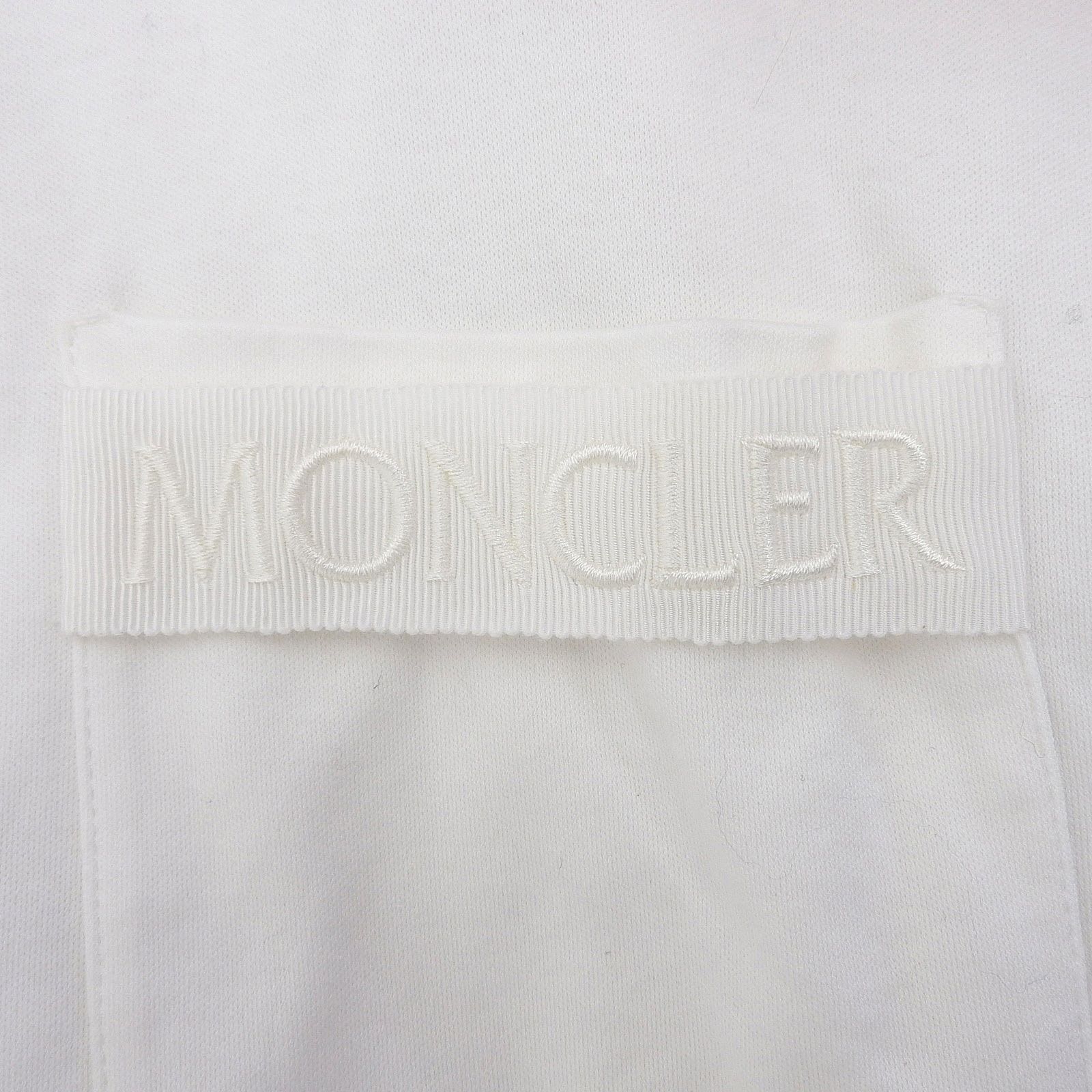 【レアデザイン】モンクレール 刺繍ロゴ ポケット ドローコードギャザー Tシャツ 美品△MONCLER モンクレール コットン100％ ロゴ刺繍 ドローコード 胸