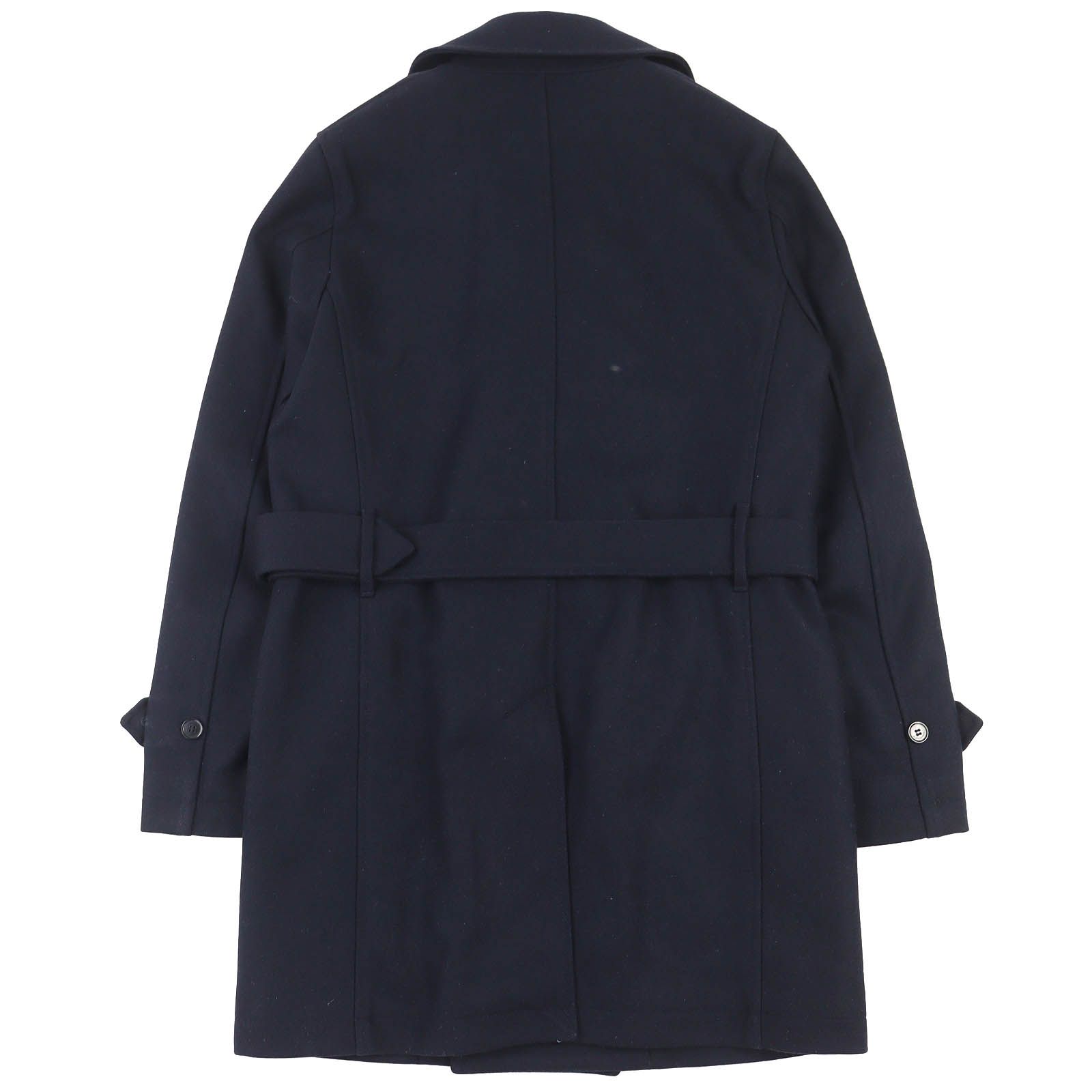 Mackintosh マッキントッシュ GM-005 F-2 K-3 H ロゴボタン ベルト付き ウール100％ トレンチコート ネイビー 36 スコットランド製 メンズ