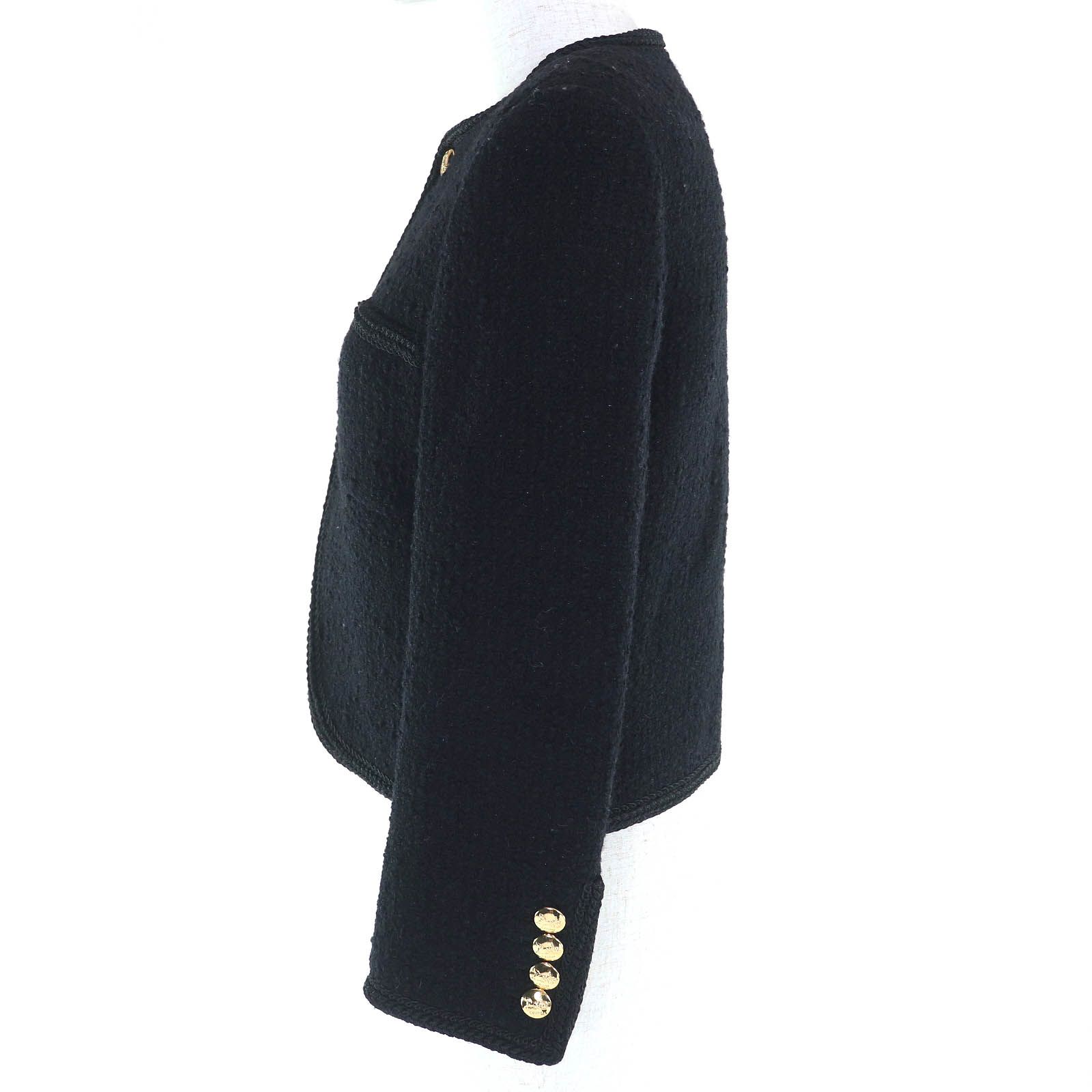 極美品△CELINE セリーヌ 2V00C764L ウール コットン ロゴボタン