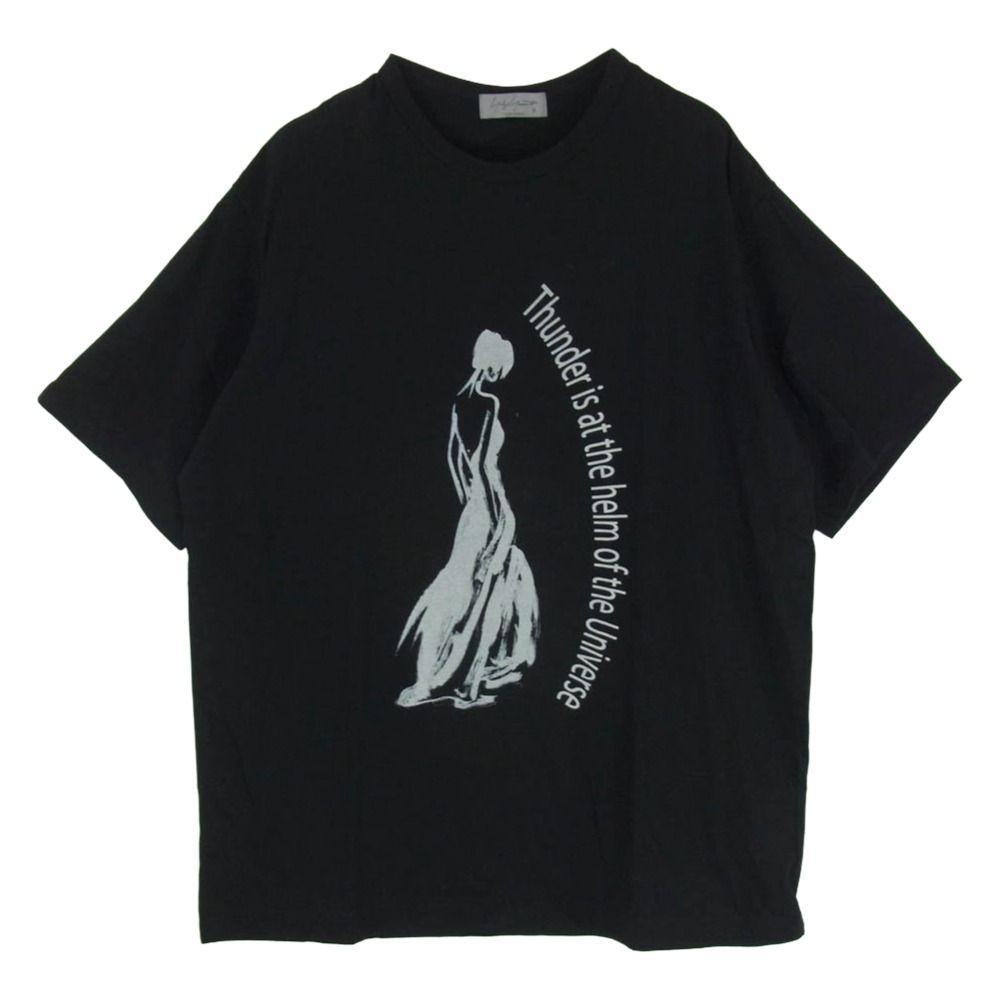 Yohji Yamamoto POUR HOMME ヨウジヤマモトプールオム HP-T62-993 SINGLE JERSEY PRINT HALF SLEEVE C ハーフ スリーブ Tシャツ カットソー ブラック系 3【】