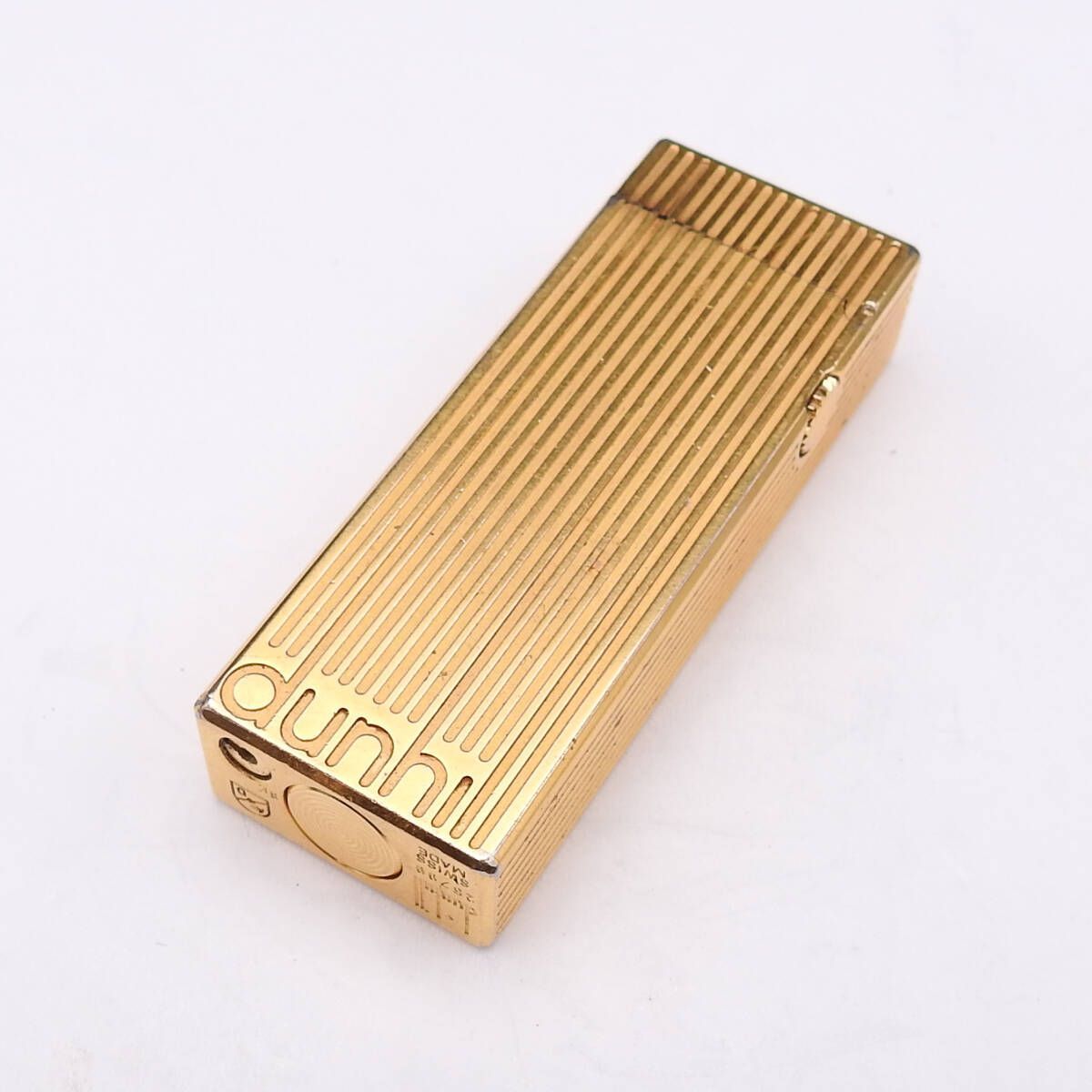 着火未確認】dunhill ダンヒル ロゴ ゴールド ローラーガスライター