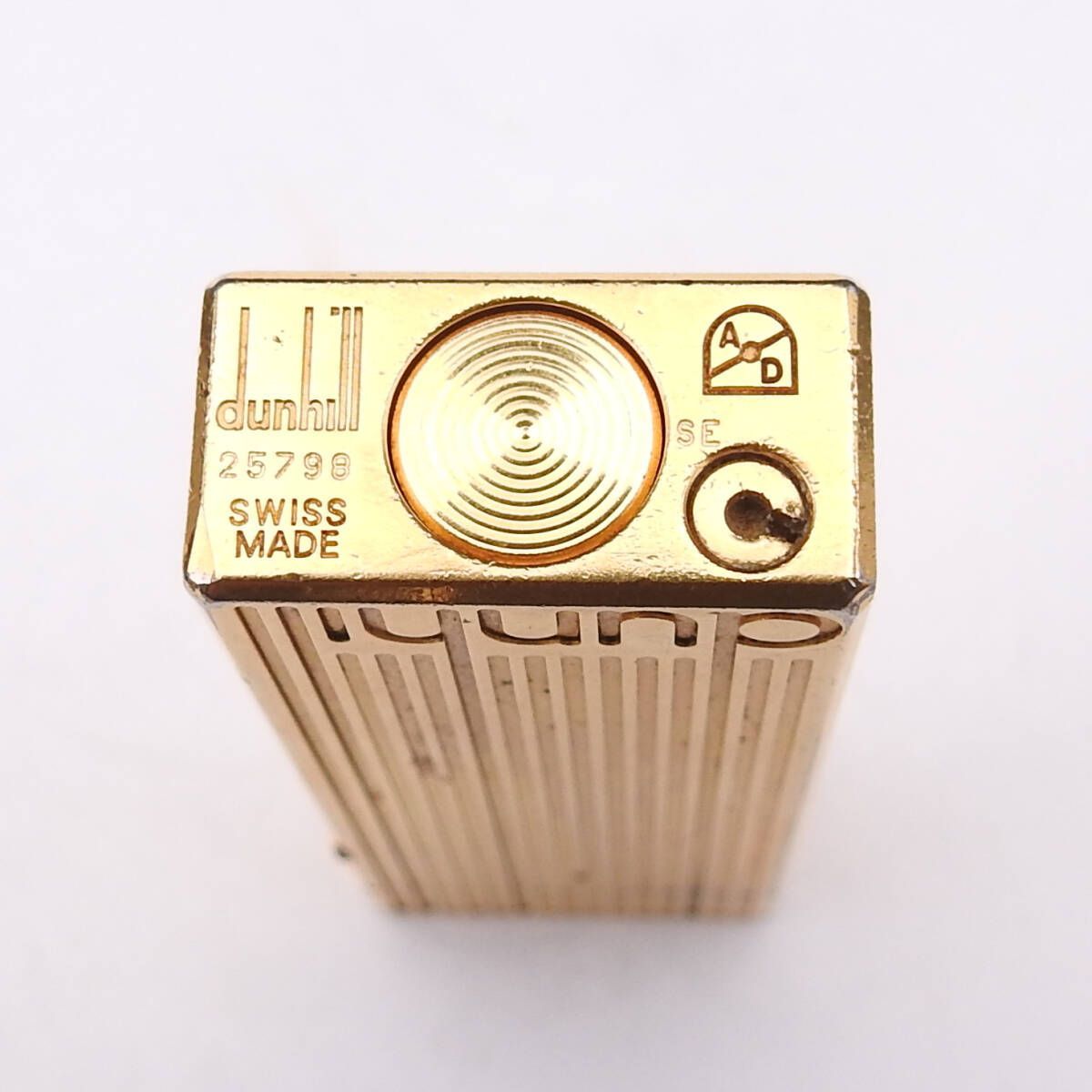 着火未確認】dunhill ダンヒル ロゴ ゴールド ローラーガスライター