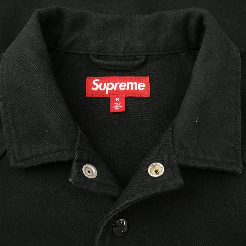マク　Supreme アーチロゴブラックデニムシャツ　M Supreme シュプリーム 24SS ARC Denim Coaches Jacket アーチロゴ