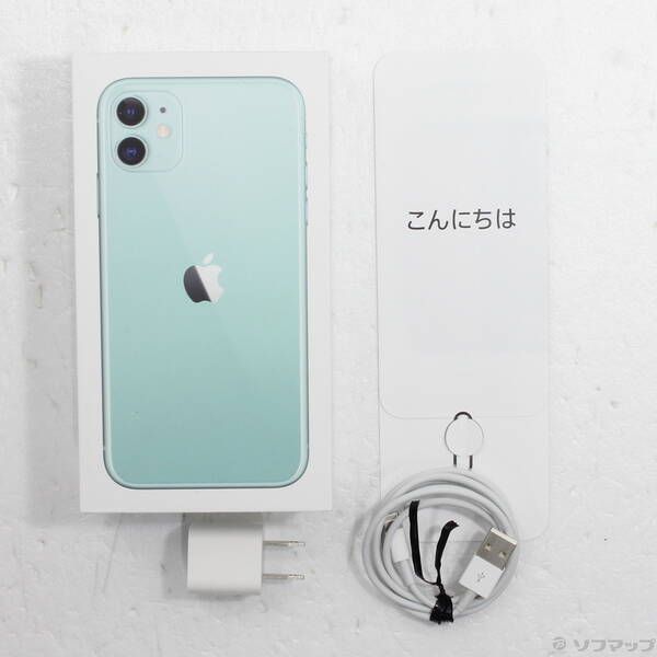 中古品〕 iPhone11 64GB グリーン MWLY2J／A SIMフリー【348】 64GB