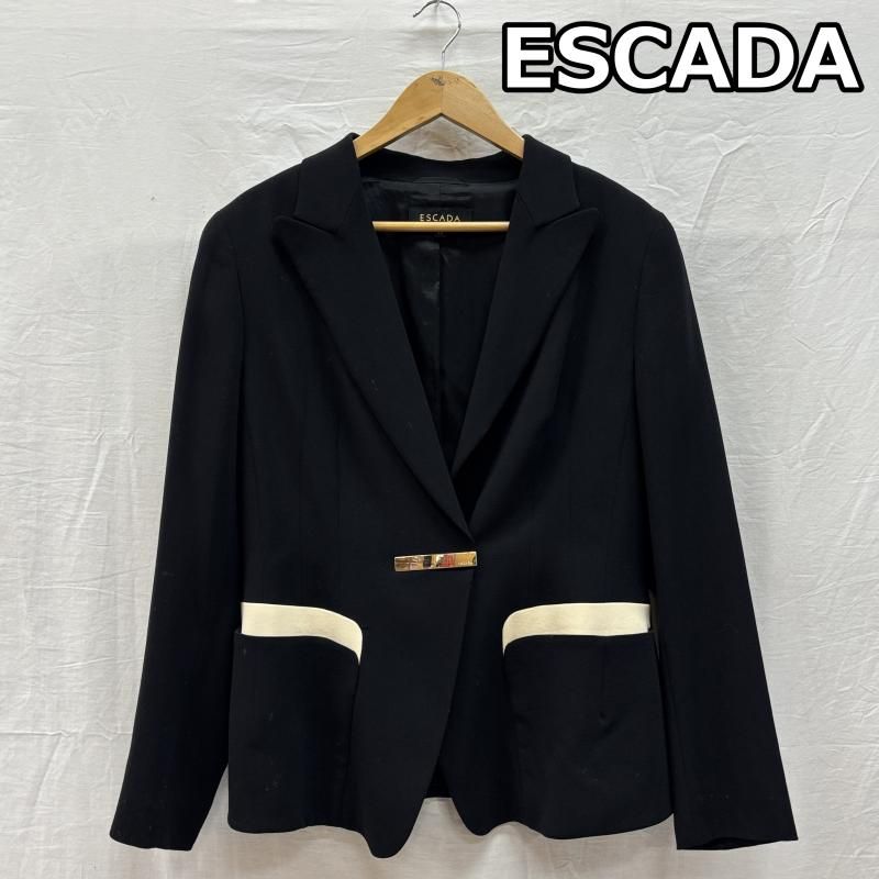 エスカーダ ピークドラペル テーラード ジャケット フロントボタン