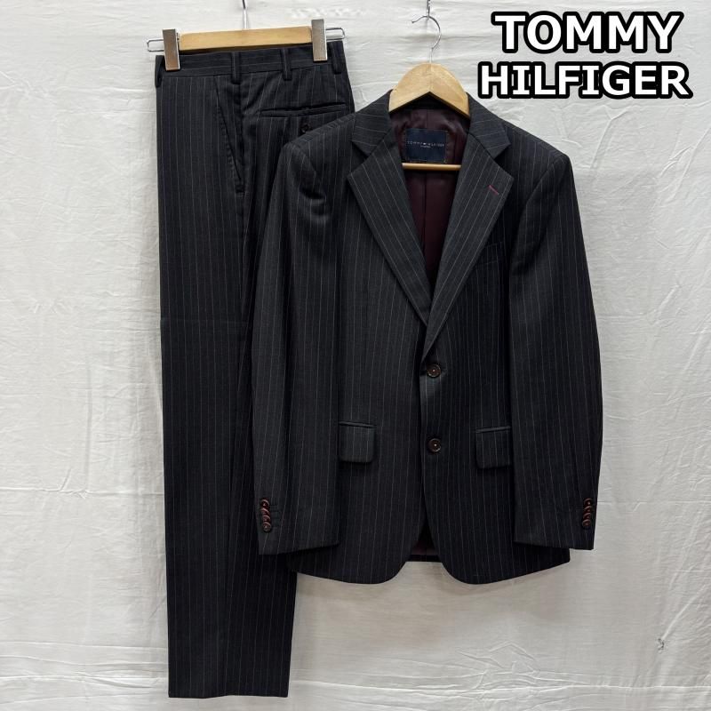 トミーヒルフィガー セットアップ ストライプ ウール テーラード