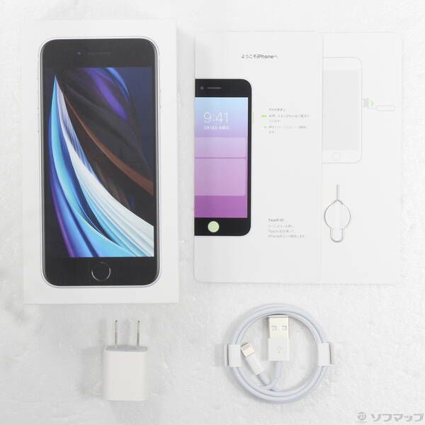 中古品〕 iPhone SE 第2世代 128GB ホワイト MXD12J／A SIMフリー【352