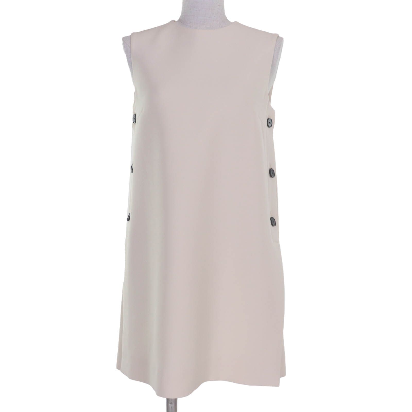 美品☆Christian Dior クリスチャンディオール 341B32A1166 シルク fallコレクション着用 ロゴボタン ドレス ワンピース 38 正規品 美品☆Christian Dior クリスチャンディオール 341B32A1166 ウール