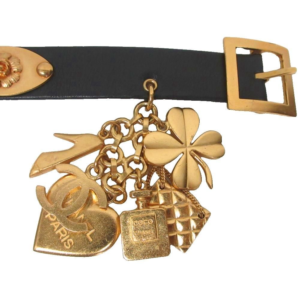 シャネル CHANEL 希少 アイコン 96P レザー ベルト マトラッセ ココ