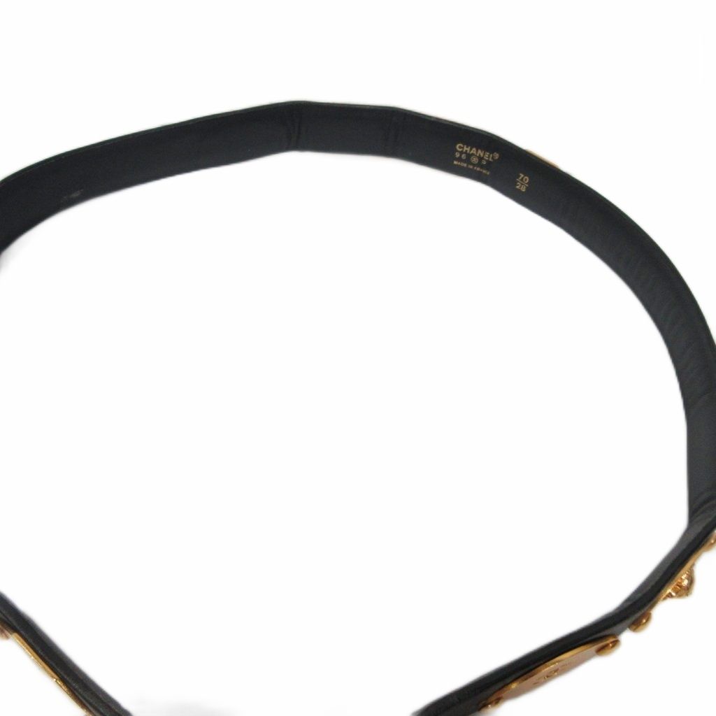 シャネル CHANEL 希少 アイコン 96P レザー ベルト マトラッセ ココ