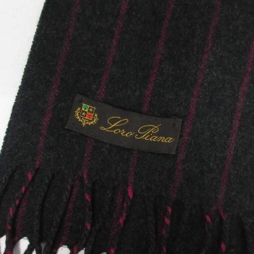 ロロピアーナ Loro Piana 最高級 美品 カシミヤ100% ストライプ