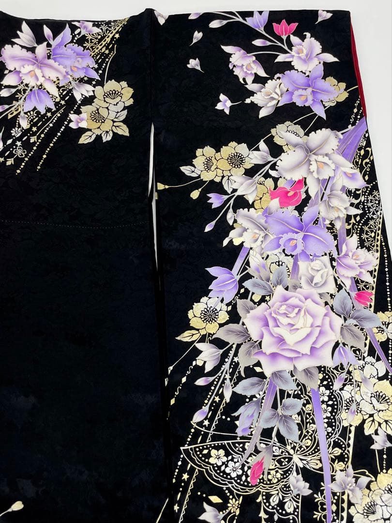 振袖 金彩 刺繍 薔薇 紋意匠 身丈170cm 撥水加工済 MO3176 - メルカリ