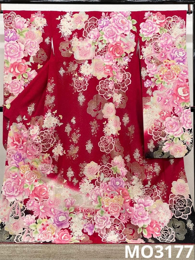 振袖 銀通し 金駒 金彩 刺繍 身丈166cm 撥水加工済 MO3177 - メルカリ