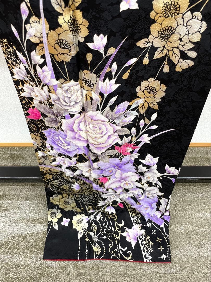 cantare ブランド振袖 ラメ刺繍 薔薇 紋意匠 身丈170cm 撥水加工済 cantare ブランド振袖 ラメ刺繍 薔薇 紋意匠 身丈170cm 撥水加工済