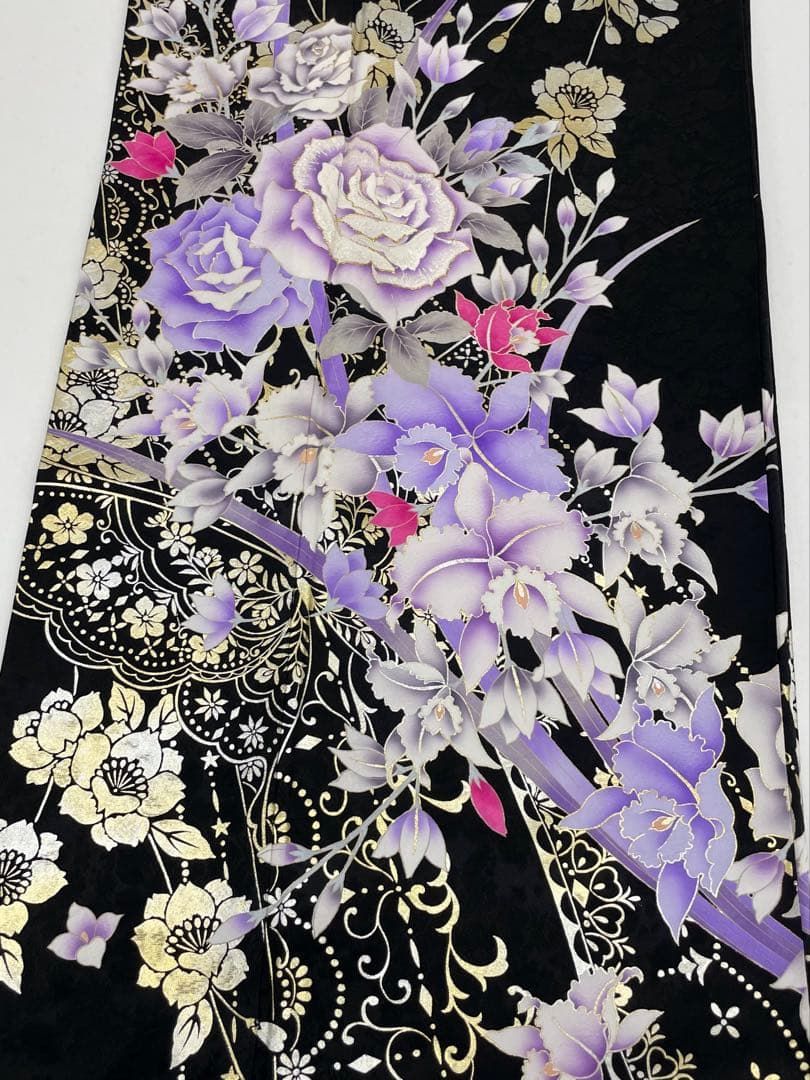 振袖 金彩 刺繍 薔薇 紋意匠 身丈170cm 撥水加工済 MO3176 - メルカリ