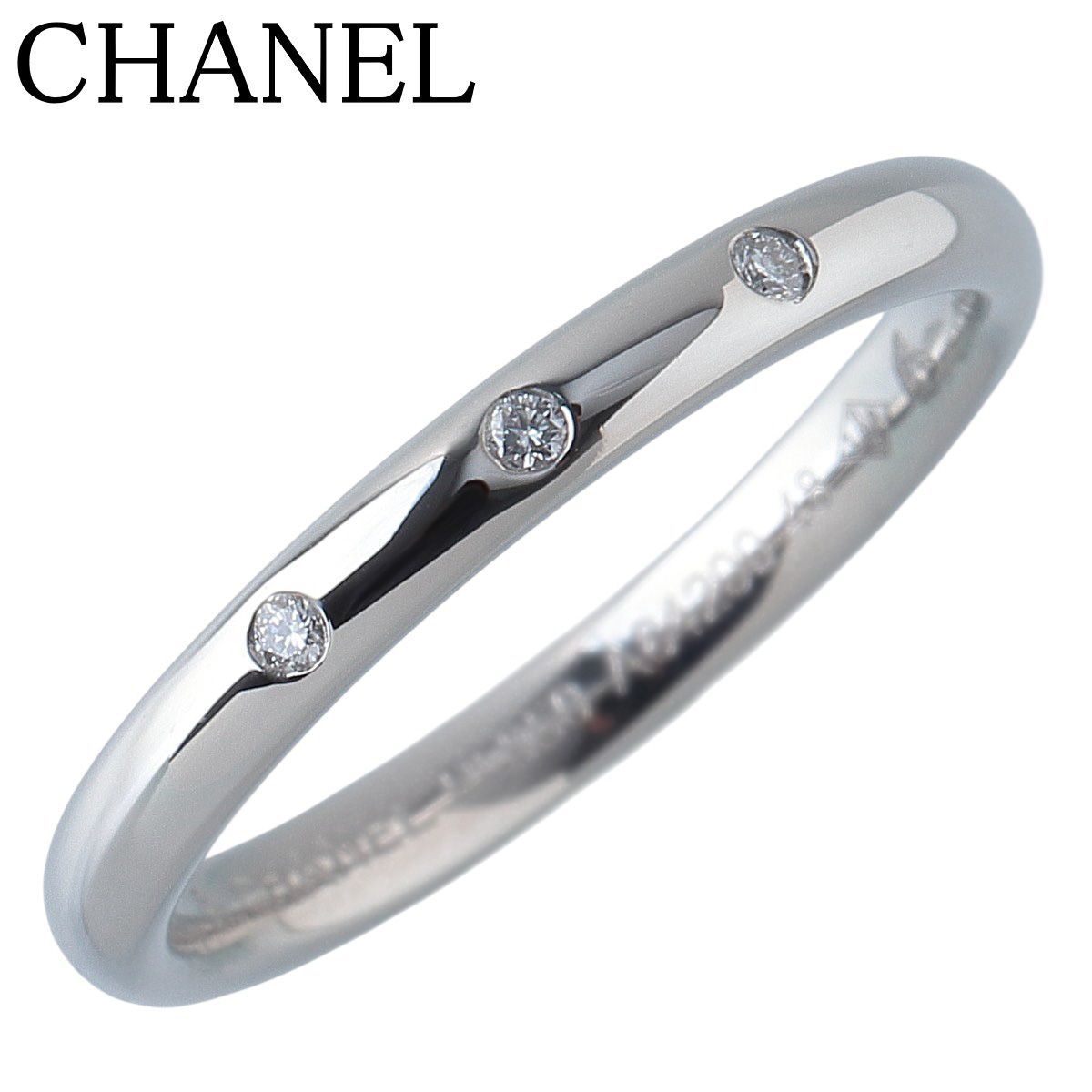 ダイヤモンド装飾 シルバーリング CHANEL シャネル シャネル ダイヤ リング ジョン パリジャン 現行モデル #48 3PD 幅2.2