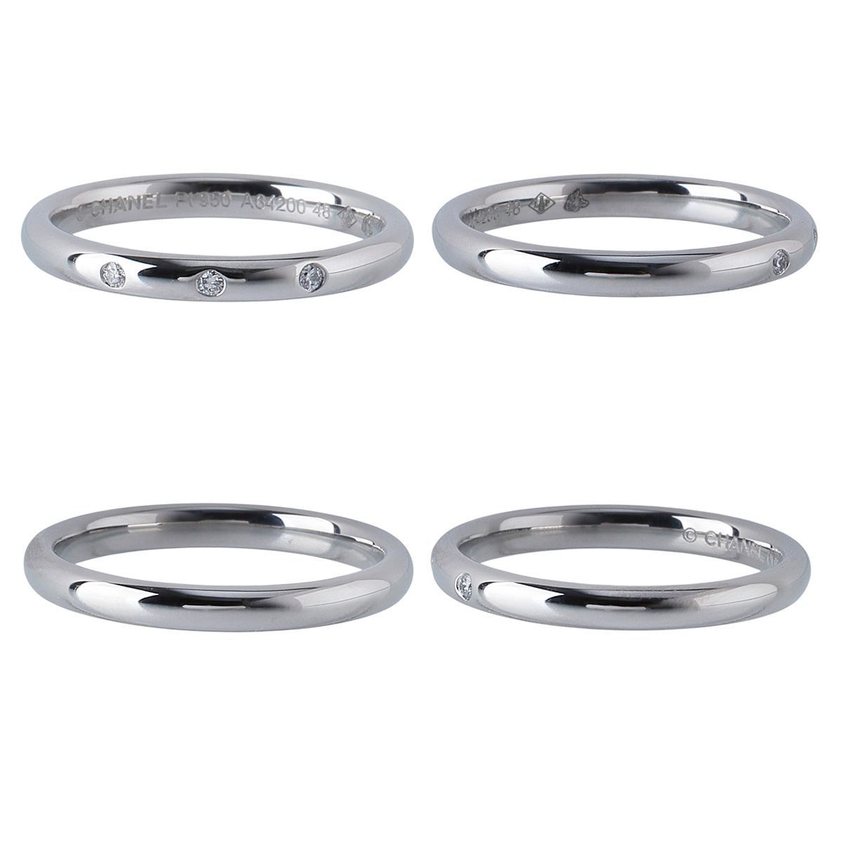 シャネル ダイヤ リング ジョン パリジャン 現行モデル #48 3PD 幅2.2