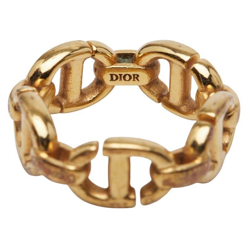 ディオール CDロゴ リング 指輪 ＃S ゴールド メッキ レディース Dior
