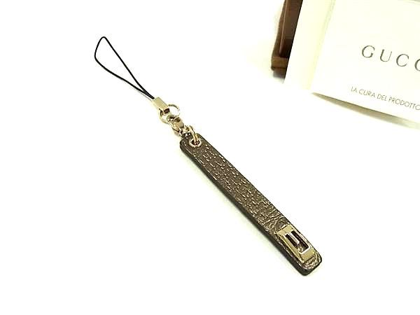 GUCCI グッチ ストラップ キーホルダー バッグチャーム レディース メンズ ブロンズ系 FR 2208