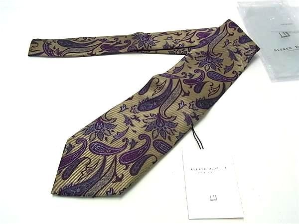 ■新品■未使用■ ALFRED DUNHILL アルフレッドダンヒル シルク100% ペイズリー柄 ネクタイ ビジネス 紳士 メンズ パープル系 FN6327 □新品□未使用□ ALFRED DUNHILL アルフレッドダンヒル シルク100