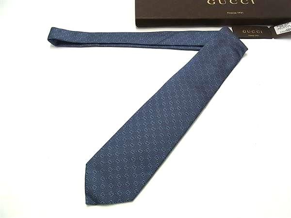 GUCCI グッチ 353831 GG柄 シルク ネクタイ ビジネス 紳士 メンズ ブルー系 FP 6380