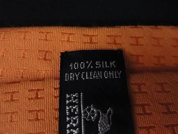 美品　HERMES ファソネ　オレンジ 極美品꧂ エルメス ネクタイ ファソネ H柄 ドット オレンジ ホワイト