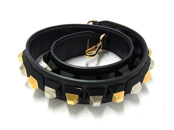 FENDI フェンディ レザー バッグ用 ショルダーストラップ 肩掛け メンズ レディース ブラック系 ゴールド系 FU 2648