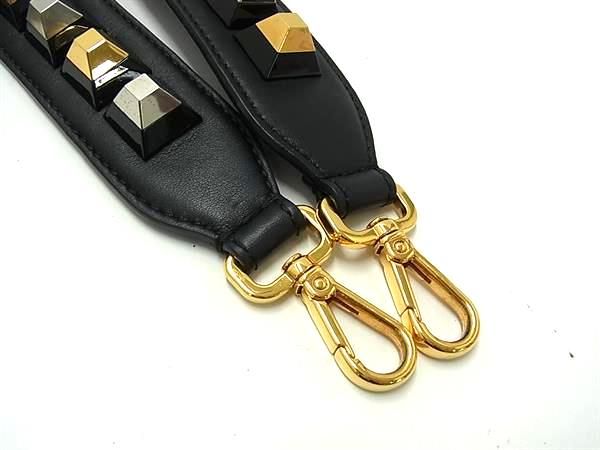  FENDI フェンディ レザー バッグ用 ショルダーストラップ 肩掛け メンズ レディース ブラック系 ゴールド系 FU 2648 その他 小物