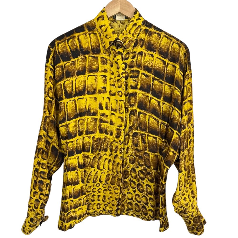 美品 GIANNI VERSACE ジャンニヴェルサーチ クロコダイル柄 美品 GIANNI VERSACE ジャンニヴェルサーチ クロコダイル柄