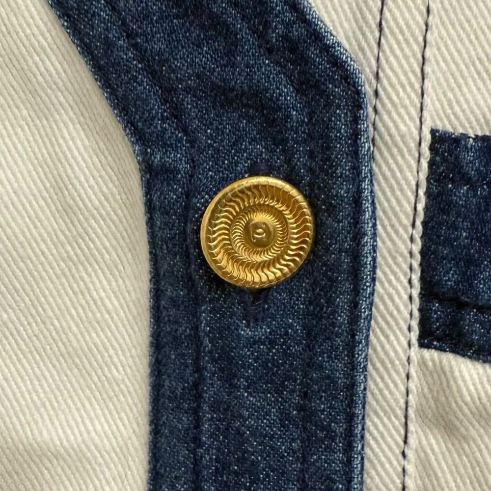 美品 CHANEL シャネル ヴィンテージ ココマークボタン トリム デニム