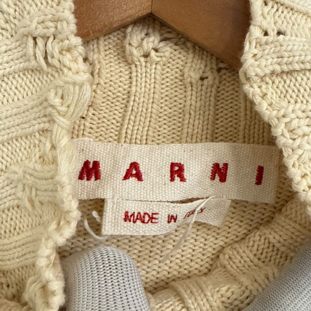 美品 22AW MARNI マルニ ハイネック ダメージ加工 ニット ベスト