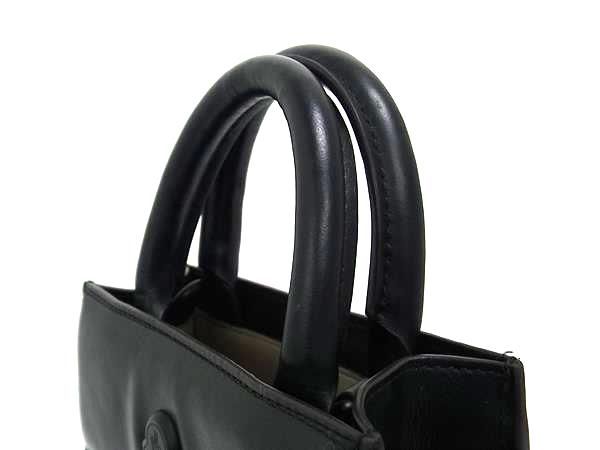  MONCLER モンクレール レザー 2 WAY クロスボディ ハンドバッグ トート ショルダー 斜め掛け ブラック系 FU 5790 その他 小物