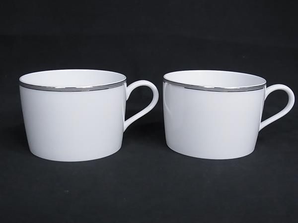 HERMES エルメス シェーヌダンクル カップ＆ソーサー 食器 テーブルウェア ペア 2客セット ホワイト系 BR 0848