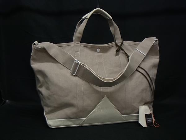 ■新品■未使用■ PORTER ポーター 吉田カバン キャンバス×レザー ハンドバッグ ショルダー トート ライトグレー系 FU6442 □新品□未使用□ PORTER ポーター 吉田カバン キャンバス×レザー
