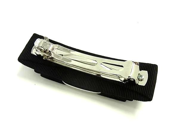 Salvatore Ferragamo ヴァラリボン キャンバス バレッタ ヘア 髪留め レディース ブラック系 FU 6860
