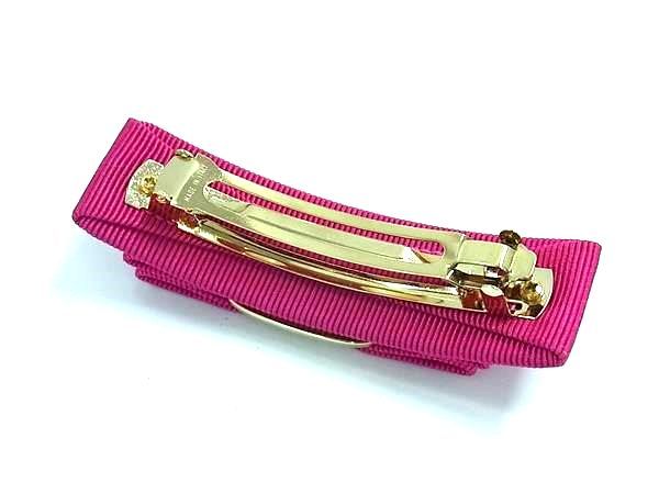 Salvatore Ferragamo フェラガモ ヴァラリボン キャンバス バレッタ ヘア 髪留め レディース ピンク系 FU 5358