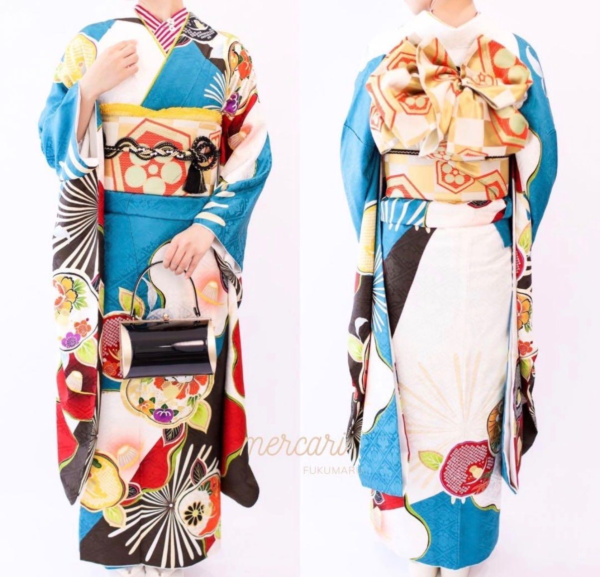 №372 成人式はこれ1つ　全て揃うフルセット　駒刺繍　正絹振袖　フルセット №372 成人式はこれ1つ 全て揃うフルセット 駒刺繍 正絹振袖