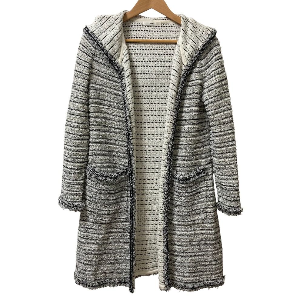 美品 Rene ルネ テープヤーン フーディ ロングカーディガン サイズ36