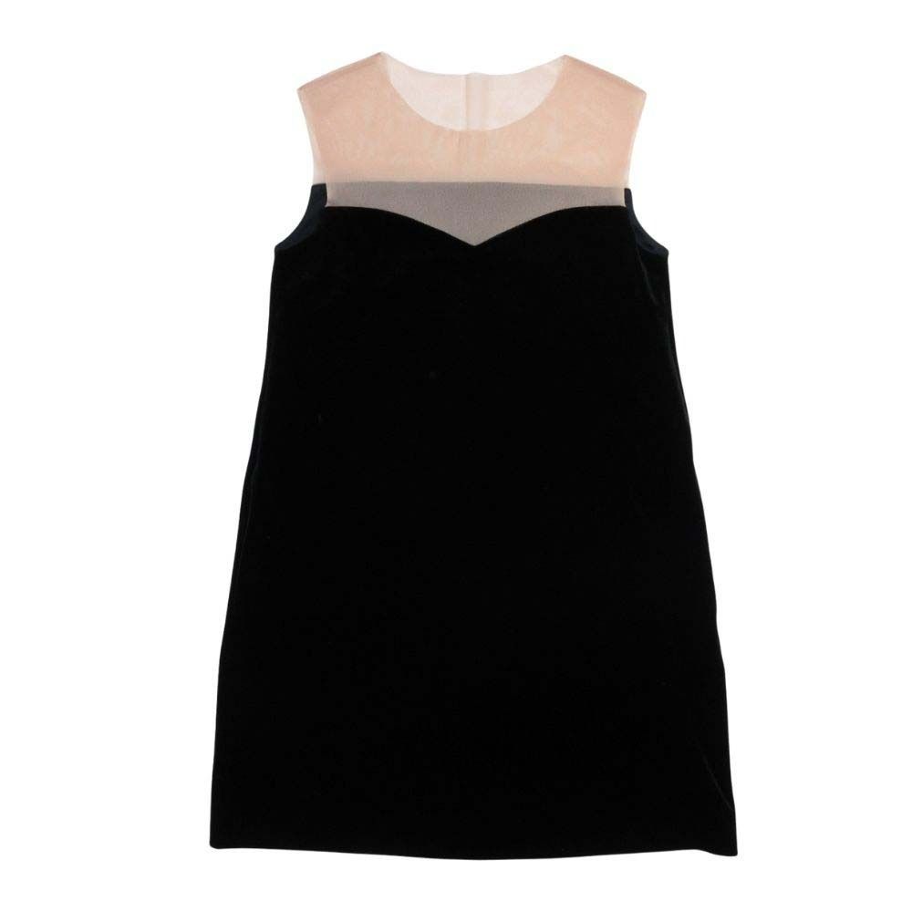 Daisy Lin デイジーリン ベロア セットアップ ノースリーブ チュール チュニック レギンス パンツ 40 ブラック ベージュ レディース 古着